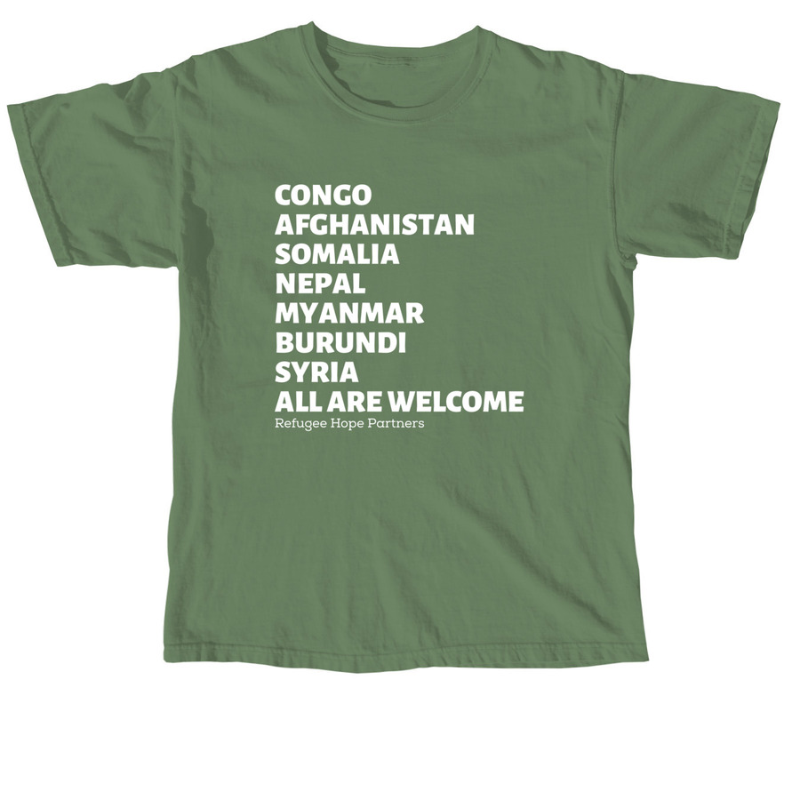 All Are Welcome, a Hemp Comfort Colors Unisex Tee