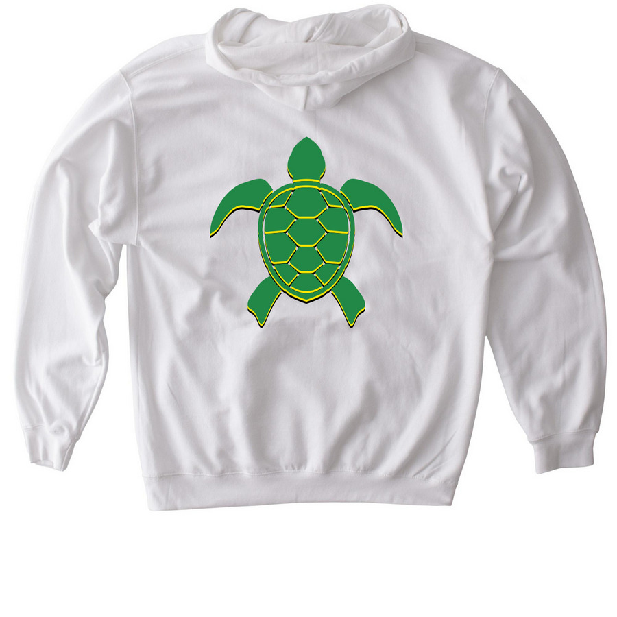 White Lewis hoodie, a White Gildan Softstyle Pullover Hoodie (back-view)