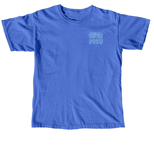 here to PICU up, a Flo Blue Comfort Colors Unisex Tee