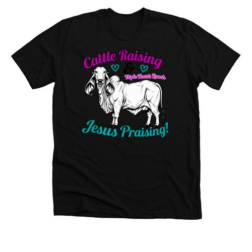 Cattle & Christianity, a Solid Black Blend Premium Unisex Tee