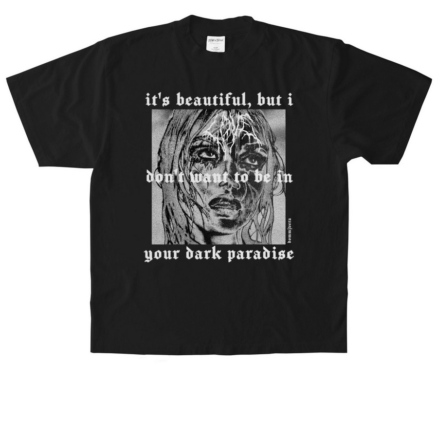 + DARK PARADISE +, a Black Heavyweight Garment Dye Tee