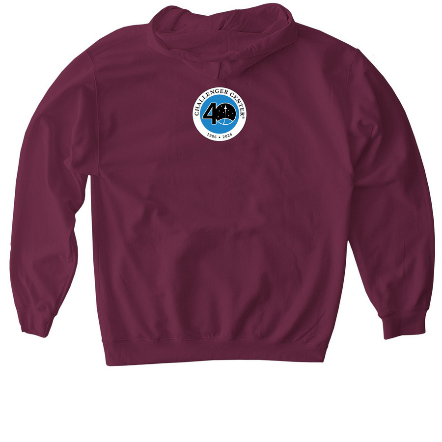 Periodic Table Shirt, a Maroon Gildan Softstyle Pullover Hoodie (back-view)