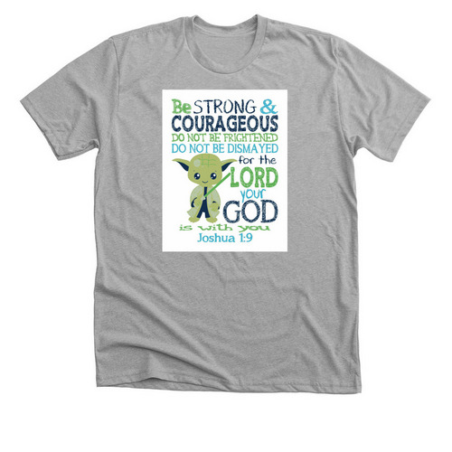 Be Strong Yoda, a Athletic Heather Premium Unisex Tee
