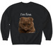 I'm Fine, a Black Softstyle Crewneck Sweatshirt