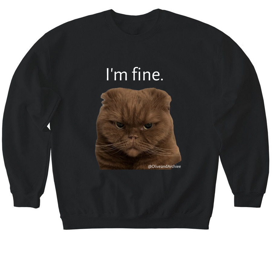 I'm Fine, a Black Softstyle Crewneck Sweatshirt