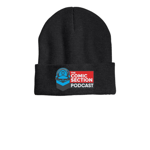 The Comic Section Beanie, a Heather Charcoal Printed Cuffed Beanie