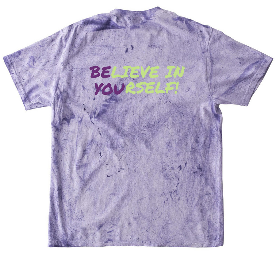 Believe In Yourself, a Amethyst Comfort Colors Colorblast Tee (back-view)
