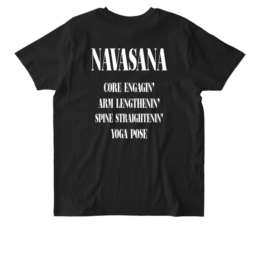 Navasana Mandala Alternative Tee, a Black Stanley/Stella Unisex Rocker Tee (back-view)