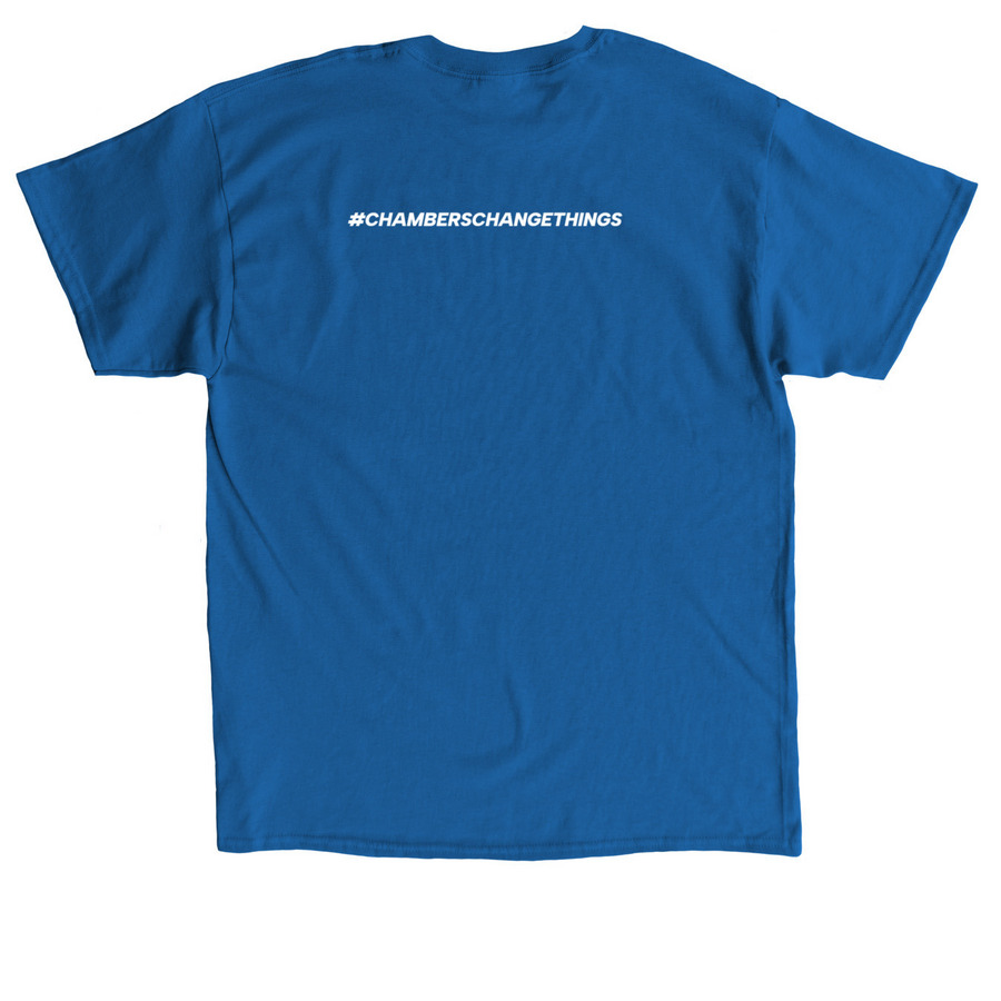 Chambers Change Things, a Royal Classic Unisex Tee (back-view)