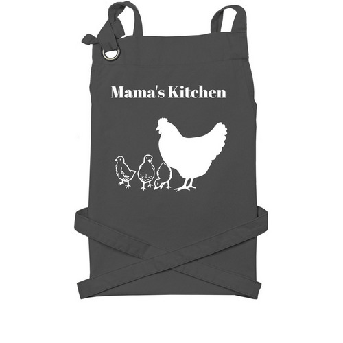Cute Aprons for mom's birthday or anything!, a Dark Grey Cotton Canvas Pocket Apron
