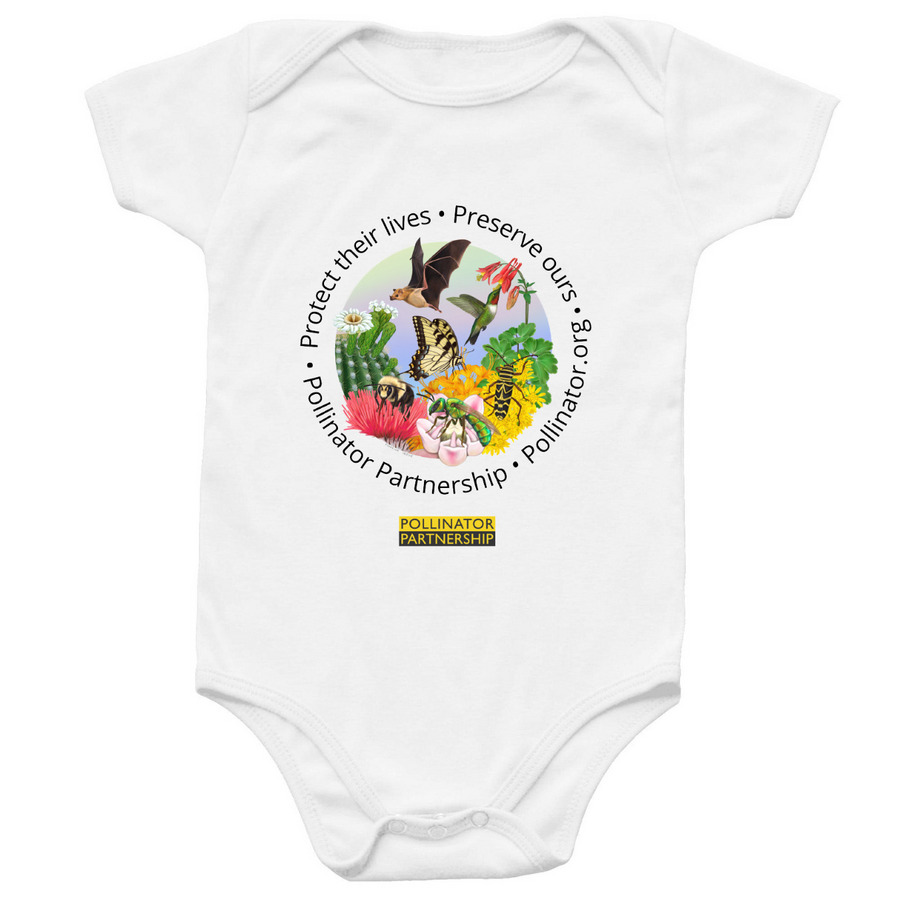 Future Flies with Pollinators Onesie- Light, a White Infant Onesie
