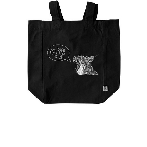 2026 - Coffee on 2nd, a Black Recycled Cotton Tote Bag