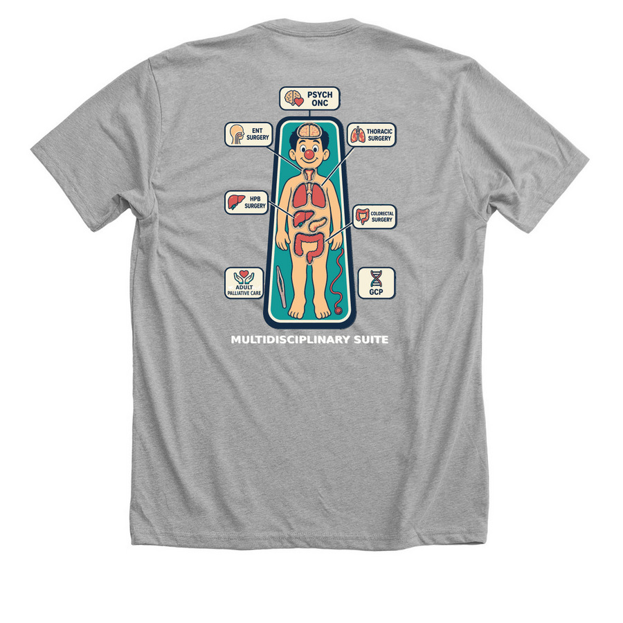 Multidisciplinary Suite T-Shirt Fundraiser, a Athletic Heather Premium Unisex Tee (back-view)