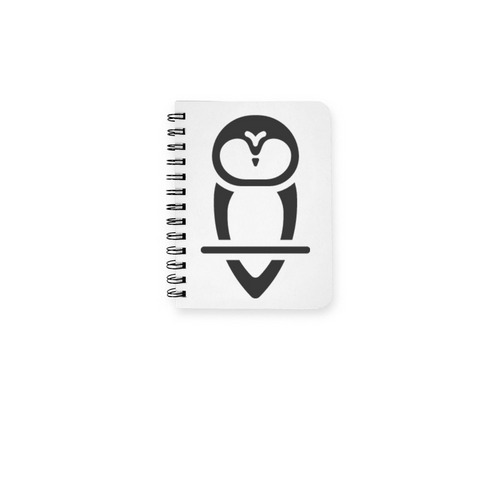Owl Logo (black) Notebook, a White Spiral Notebook