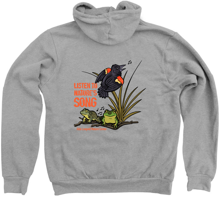 Listen to Nature's Song&nbsp;- Zip Up, a Athletic Heather Zip Up Hoodie (back-view)