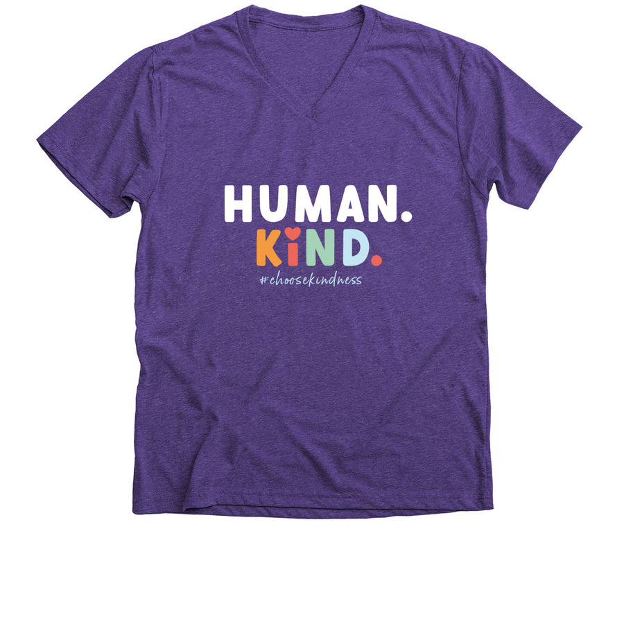 Human. Kind., a Purple Rush Premium V-Neck Tee