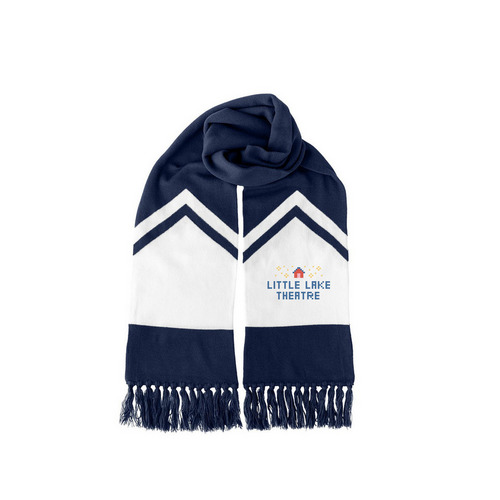 Little Lake Scarf, a True Navy/ White Two-Tone Gameday Scarf