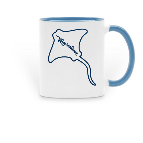 Retro Stingray Mug, a Light Blue Two-Tone Ceramic Mug