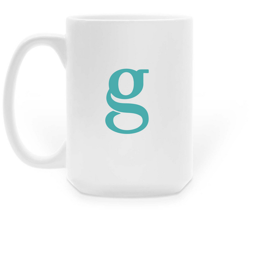 Roundup Mugs, a White Large Coffee Mug (back-view)