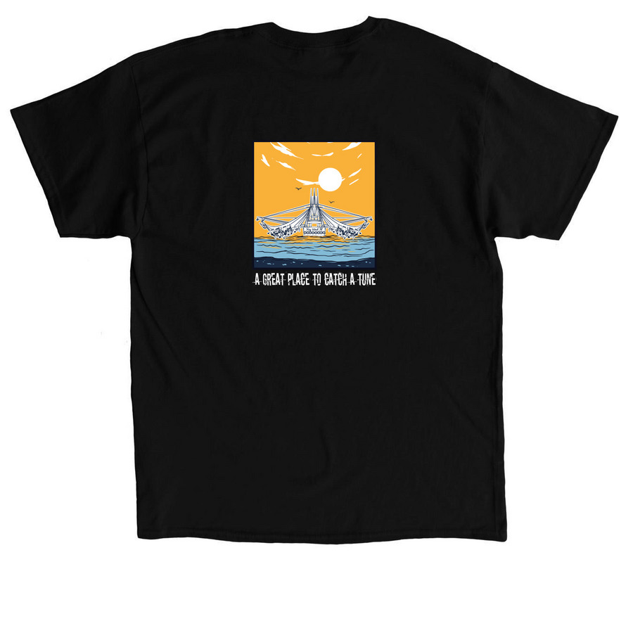 Shrimp Boat Sound&nbsp;, a Black Classic Unisex Tee (back-view)