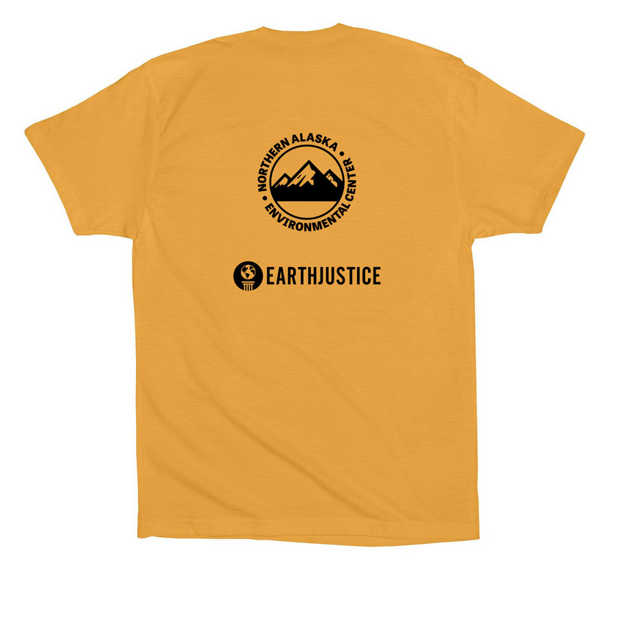 Run for the Refuge, a Mustard Premium Cotton Tee (back-view)