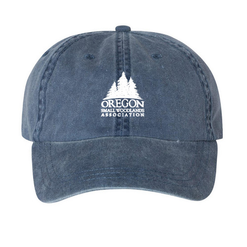 OSWA Hats, a Navy Printed Pigment Dye Baseball Cap