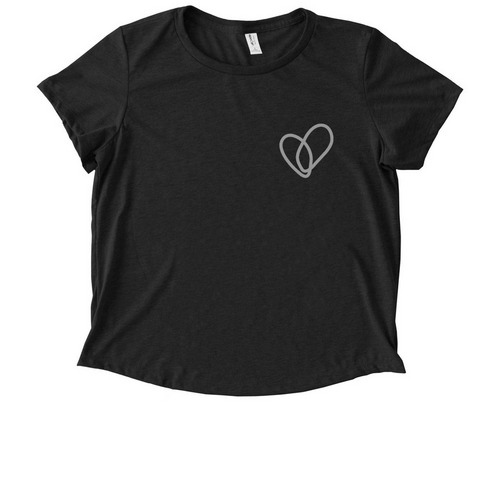 Silver Heart Tee, a Space Black Allmade Eco Triblend Women?s Scoop Neck Tee