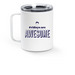 Friday Carl Travel Mug, a White Stainless Steel Travel Mug (back-view)