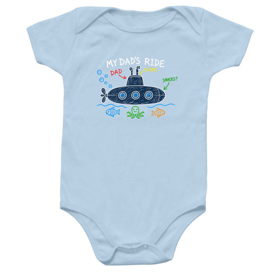 My Dad's Ride, a Light Blue Infant Onesie