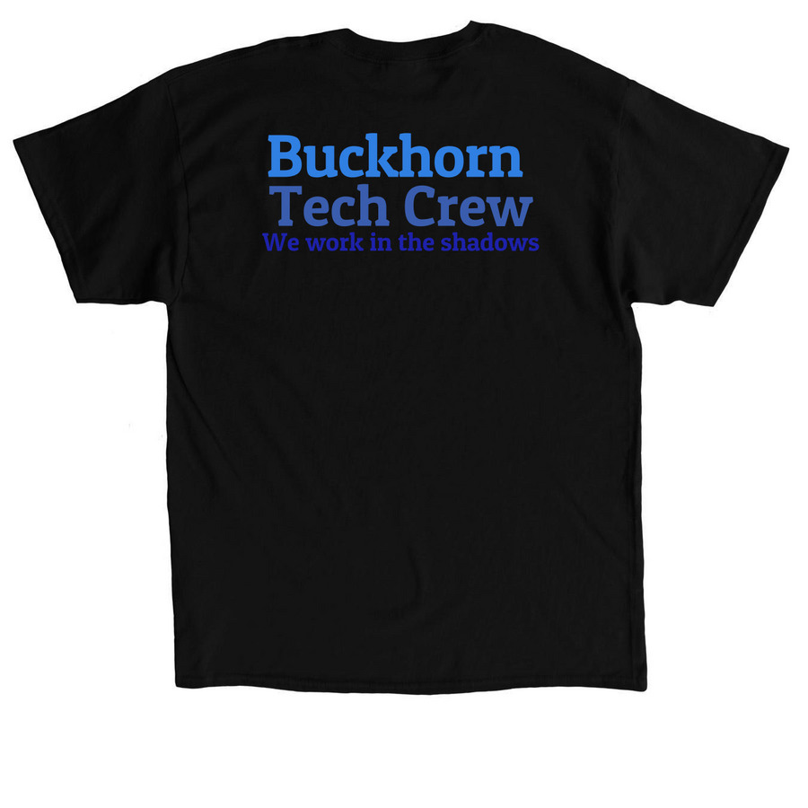 Buckhorn Techie, a Black Classic Unisex Tee (back-view)