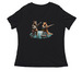 Country Blues Kitties, a Black Women's Relaxed V-Neck Tee