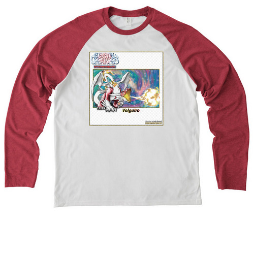 EC: ALPHA EVOLVED VOLGAIRO, a Rise Up Red/ Bright White Allmade Eco Triblend Colorblock Raglan Long Sleeve Tee