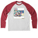 EC: ALPHA EVOLVED VOLGAIRO, a Rise Up Red/ Bright White Allmade Eco Triblend Colorblock Raglan Long Sleeve Tee