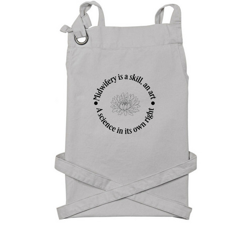 Midwifery apron, a Silver Cotton Canvas Pocket Apron