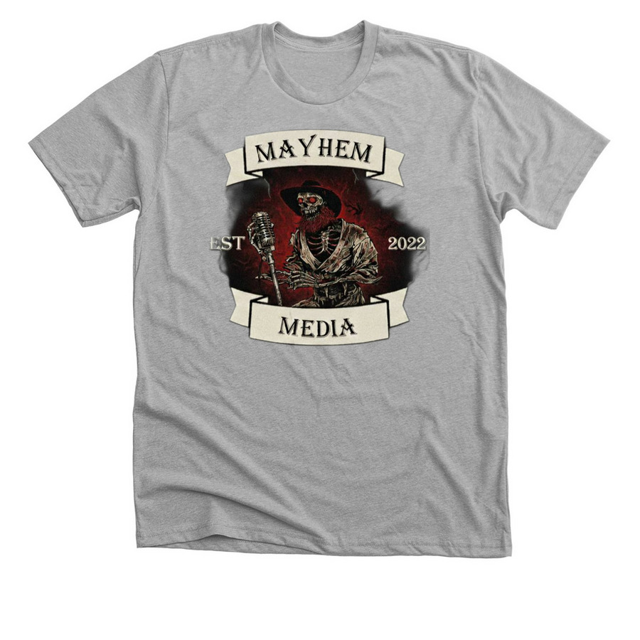 Mayhem Cowboy (Upgraded)(Single Sided), a Athletic Heather Premium Unisex Tee