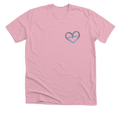 Helping Hearts Shirt Campaign&nbsp;, a Heather Pink Premium Unisex Tee