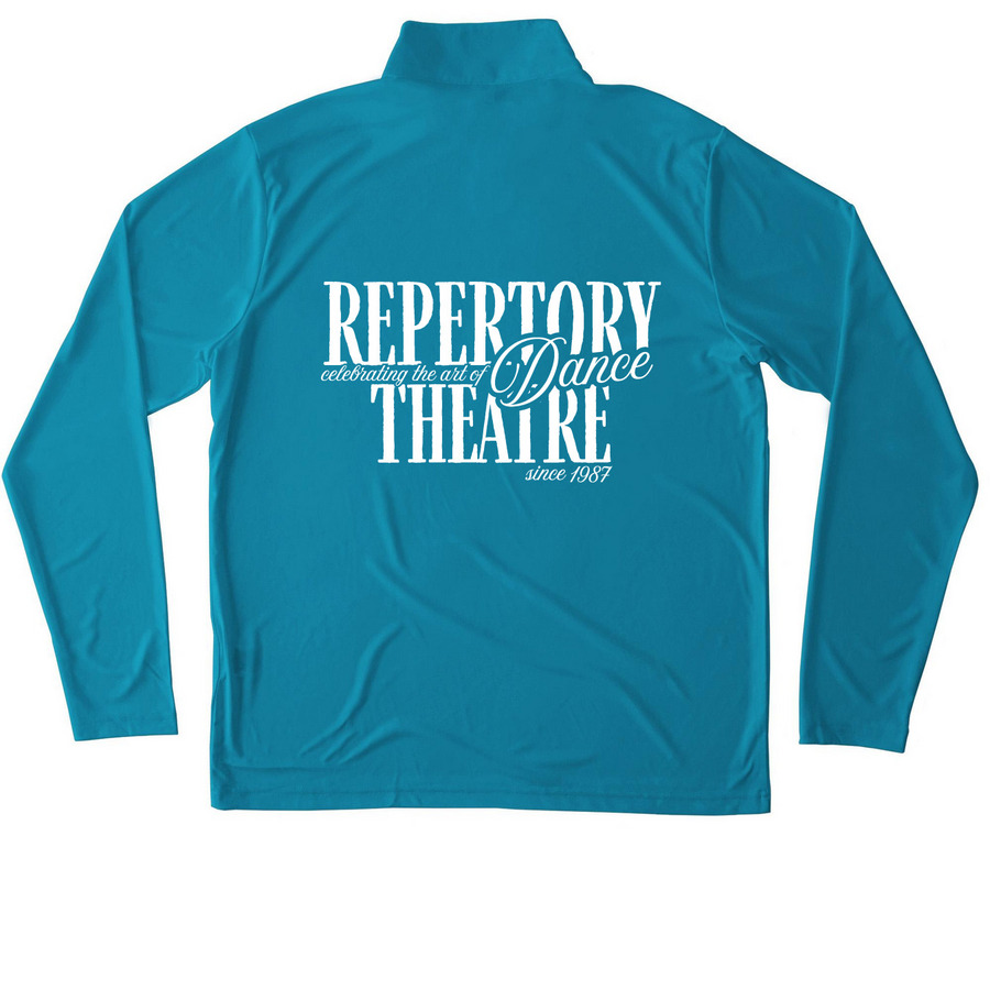 {RDT&nbsp;2026} Performance Wear Series&nbsp;, a Atomic Blue Unisex Performance Quarter Zip Pullover (back-view)
