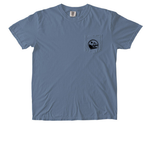 Ask Me About SPEWW pocket, a Blue Jean Comfort Colors Pocket Tee