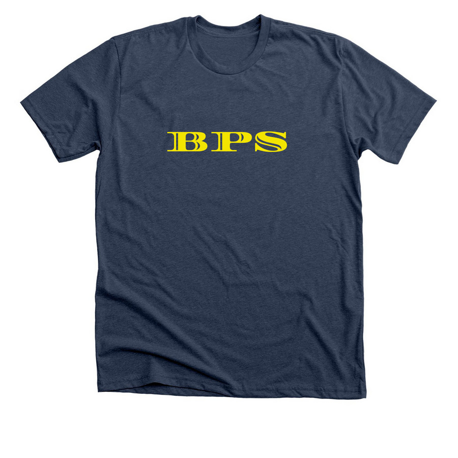 BPS, a Heather Navy Premium Unisex Tee