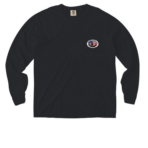 YK Rod Club, a Black Comfort Colors Long Sleeve Pocket Tee