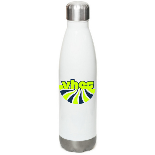 Retro VHES Style, a White Stainless Steel Water Bottle