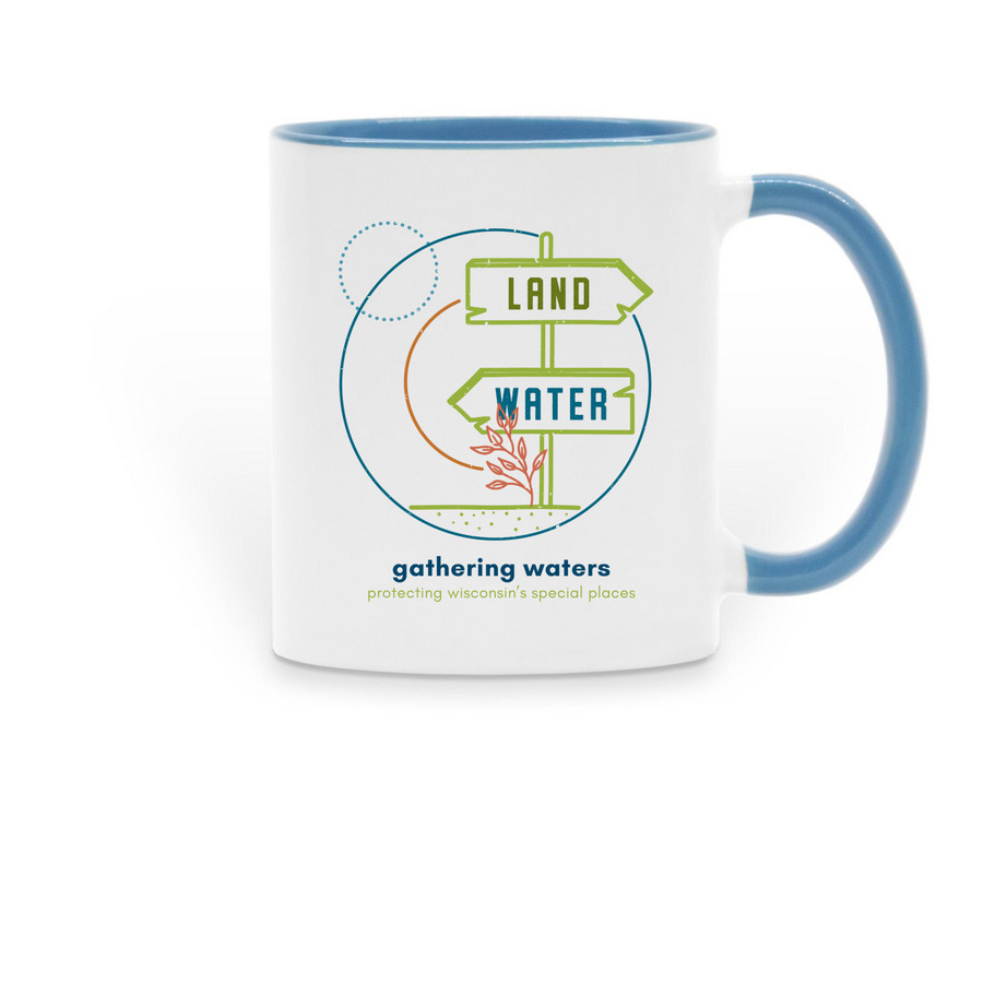 Land & Water Mug, a Light Blue Two-Tone Ceramic Mug