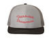 Tank truckers hat, a Grey/ Charcoal/ Black Printed Snapback Trucker Cap