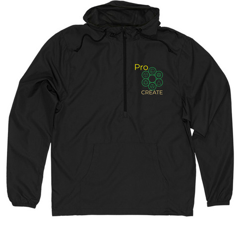 Pro create, a Black Quarter-Zip Windbreaker