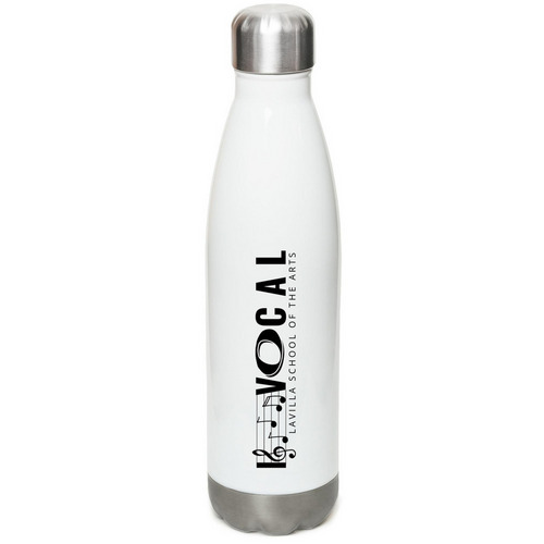 LaVilla Vocal Stainless Steel Water Bottle, a White Stainless Steel Water Bottle