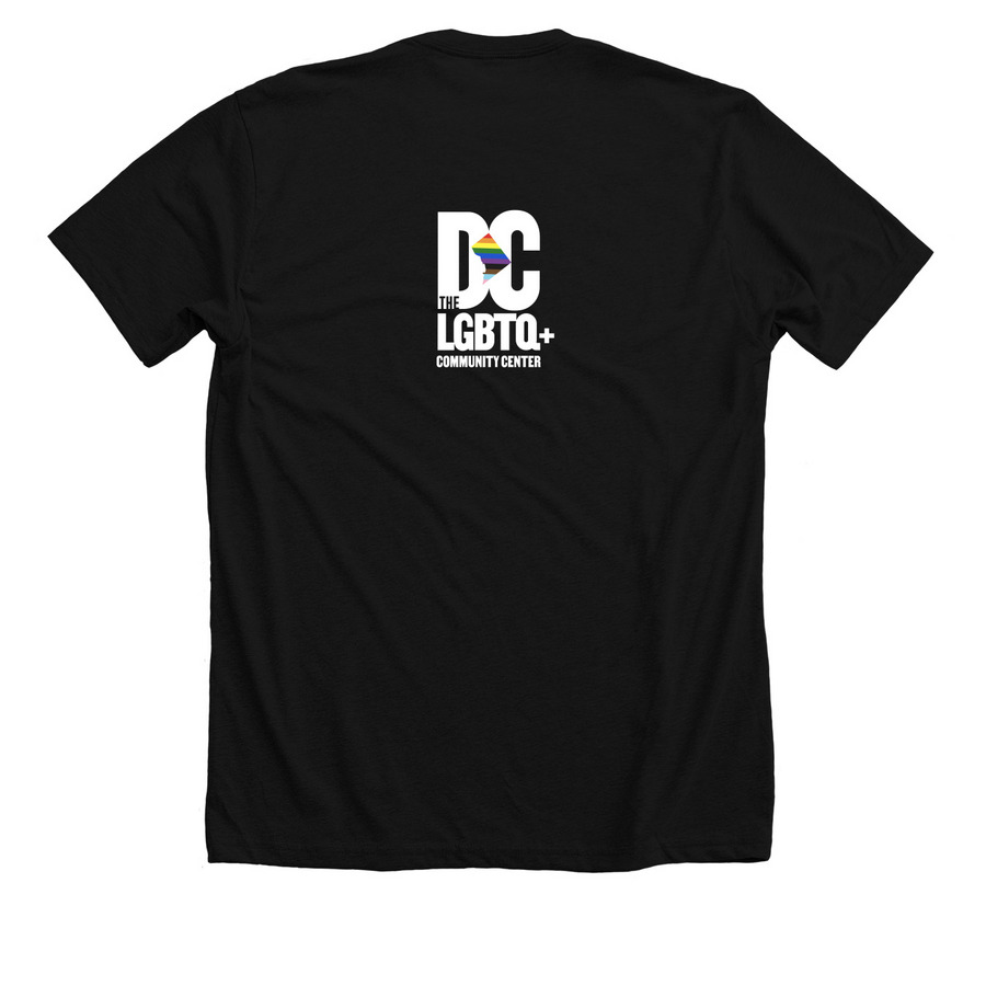 Queer Washingtonian, a Solid Black Blend Premium Unisex Tee (back-view)