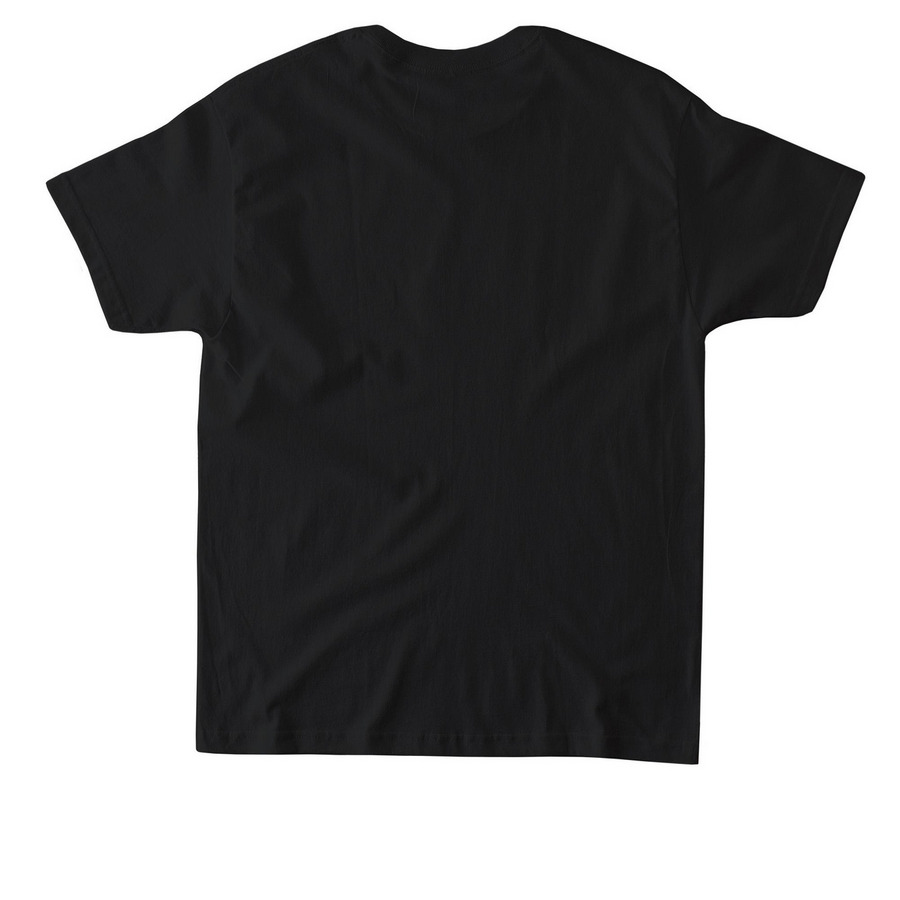 MF Test, a Black American Apparel Heavyweight Cotton Tee (back-view)