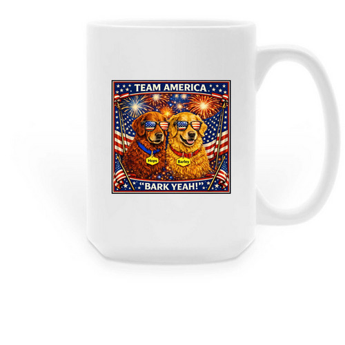 Team Patriot Pups, a White Large Coffee Mug