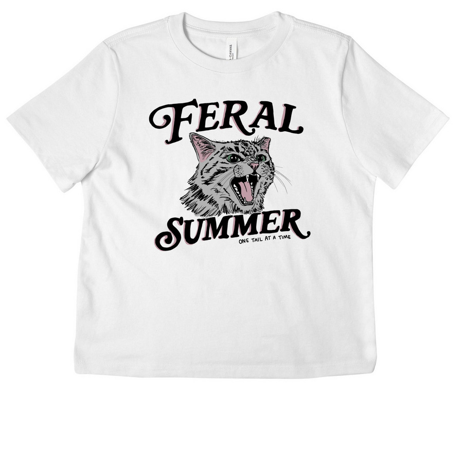 Feral Summer, a White Women's Heavyweight Tee