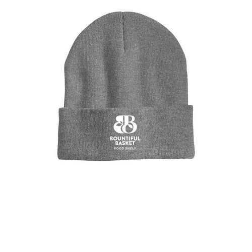 Beanies, a Dark Heather Grey Printed Cuffed Beanie